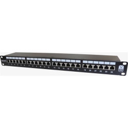 CAT6A punchdown panel 24-port 1U - Black