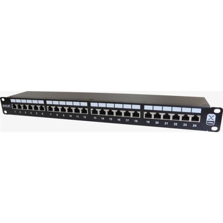 CAT6A punchdown panel 24-port 1U - Black
