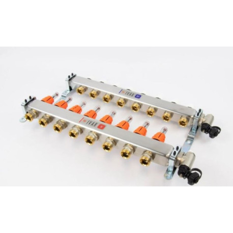 Collecteur prémonté 1'' 8 circuits  inox