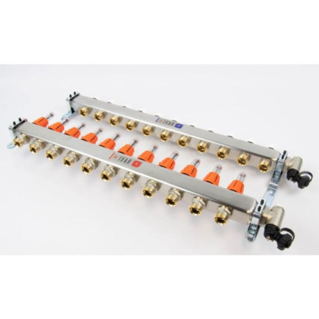 Collecteur prémonté 1'' 13 circuits inox