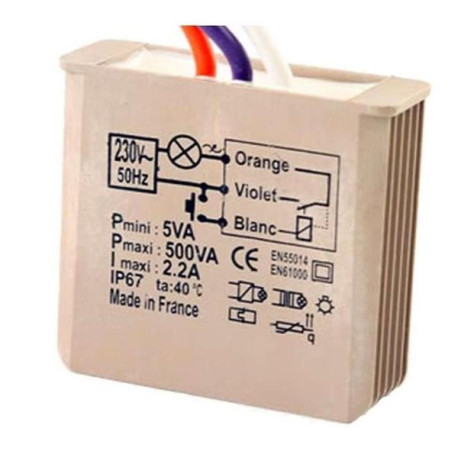 Telerupteur encastré 500W, 230V