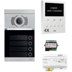 Kit vidéo 4 appartements préprogrammé