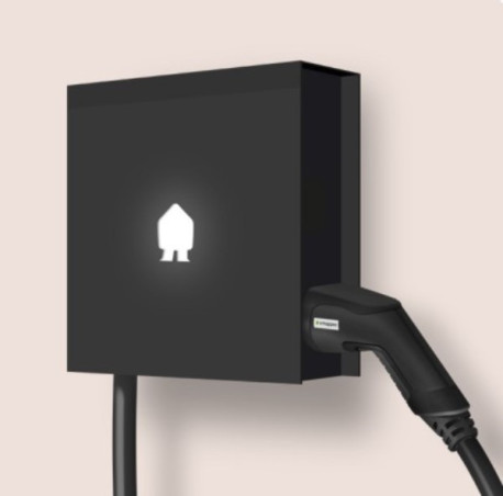 EV Wall Black mounted charger 22kW cable