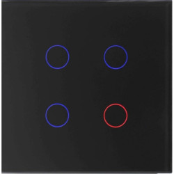 Interrupteur Intelligent verre Noir, 4 b