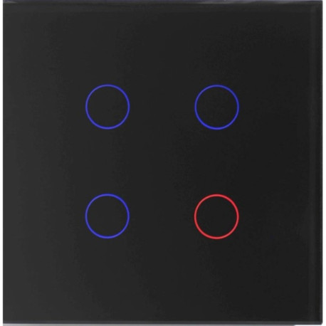 Interrupteur Intelligent verre Noir, 4 b
