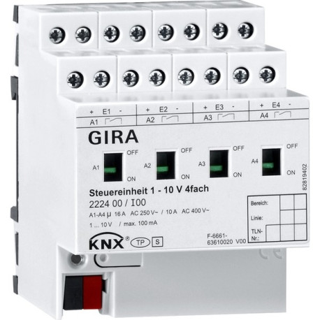 Unité de commande 1 - 10 V 4x manuel KNX