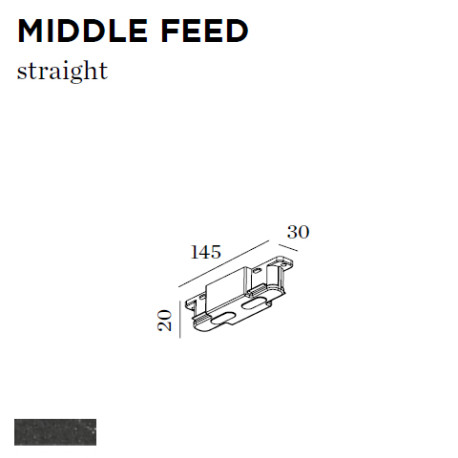 MIDDLE FEED 20x145x30mm noir