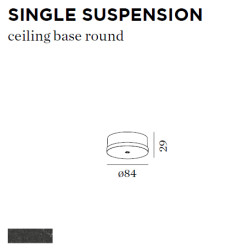CEILING BASE SINGLE SUSP noir