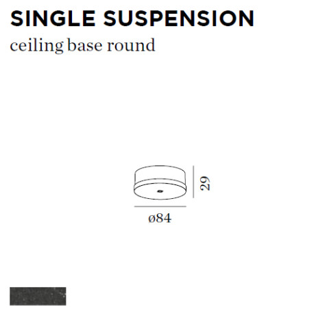 CEILING BASE SINGLE SUSP noir