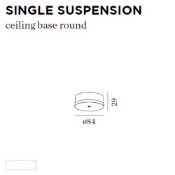 CEILING BASE SINGLE SUSP blanc