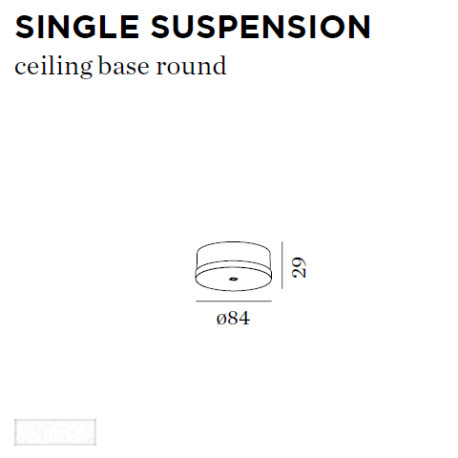 CEILING BASE SINGLE SUSP blanc