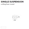 CEILING BASE SINGLE SUSP blanc