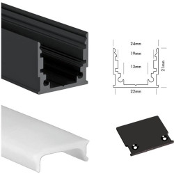 M-line std prof noir+cover 3m+embouts