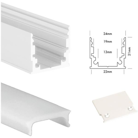 M-line std prof blanc+cover 3m+embouts