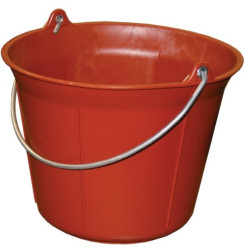 Seau de maçon - PE / caout. rouge - 11L