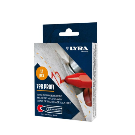 craie de cire LYRA 798 rouge (12p)