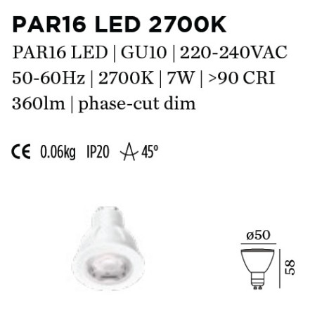 LAMP PAR16 LED DIM