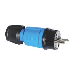 Fiche mâle Schuko 16A 2P+T 230V bleu