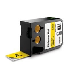 DY XTL 1 inch 24MM BK/YL VINYL CONT TAPE