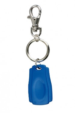 Badge proximité 125kHz PVC bleu+port clé