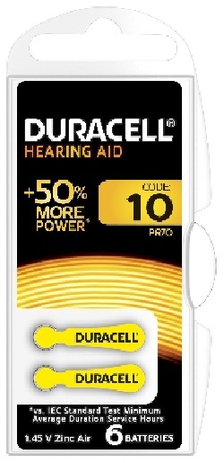 DURACELL SPECIALTY HEARING AID 10 (x6)