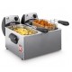 Friteuse double 2x3l couvercle inox