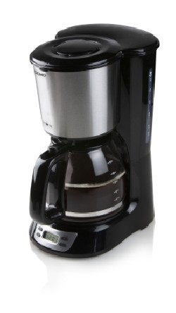 Cafetière noir 1,5L RVS avec timer